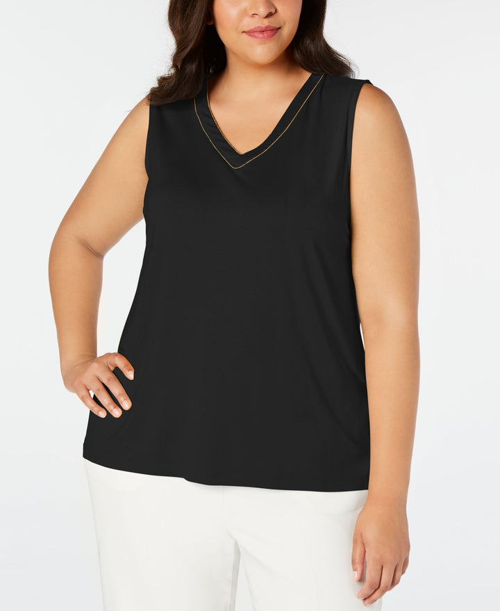 JM Collection Plus Size Embellished Tank Top