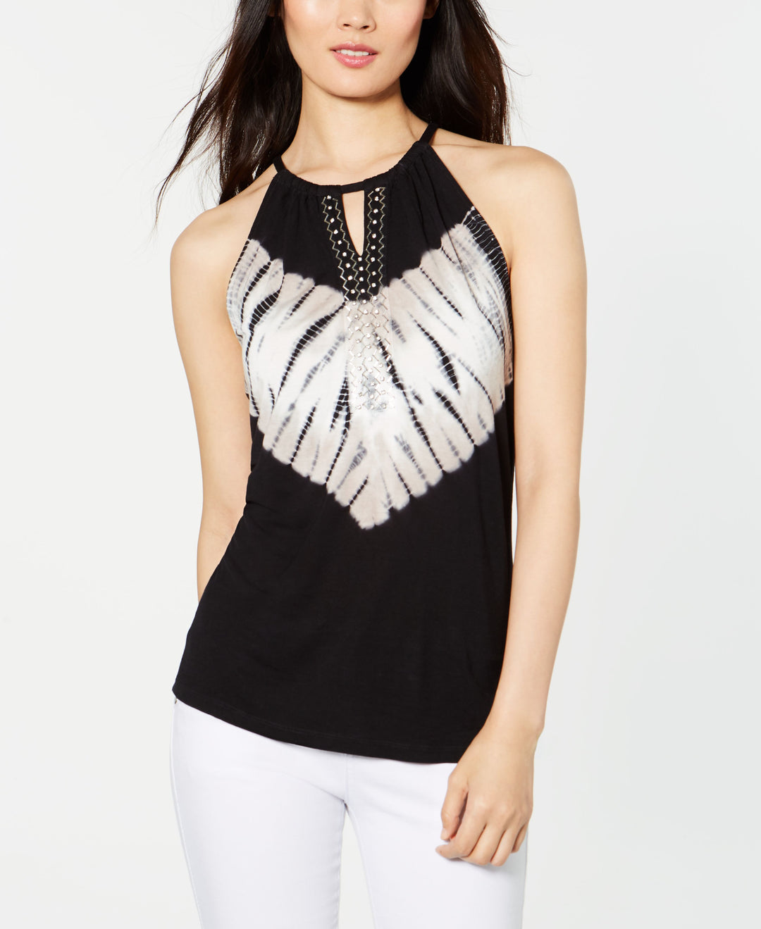 Embellished Tie Dyed Halter Top