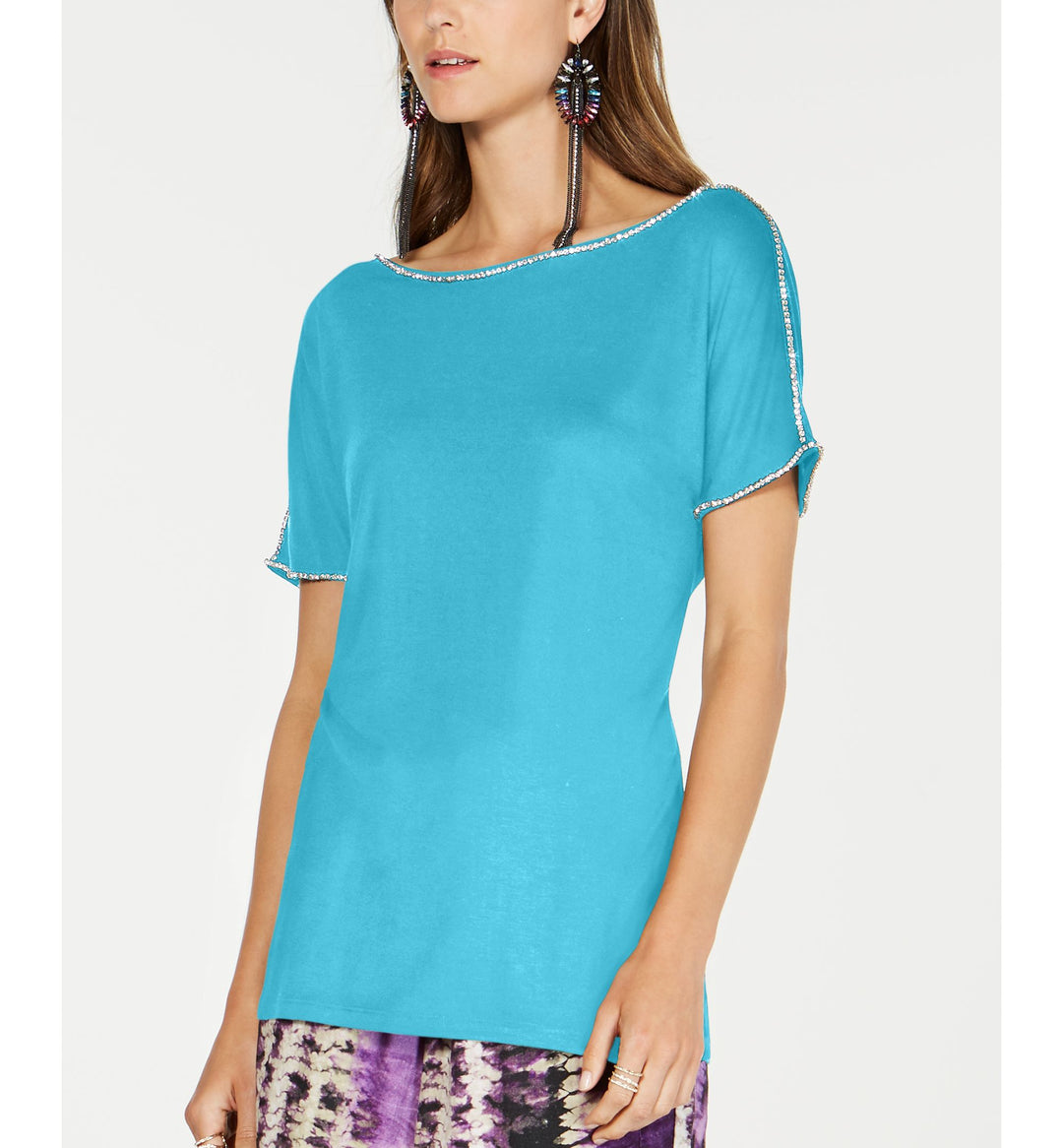 INC International Concepts Womens Embellished Top