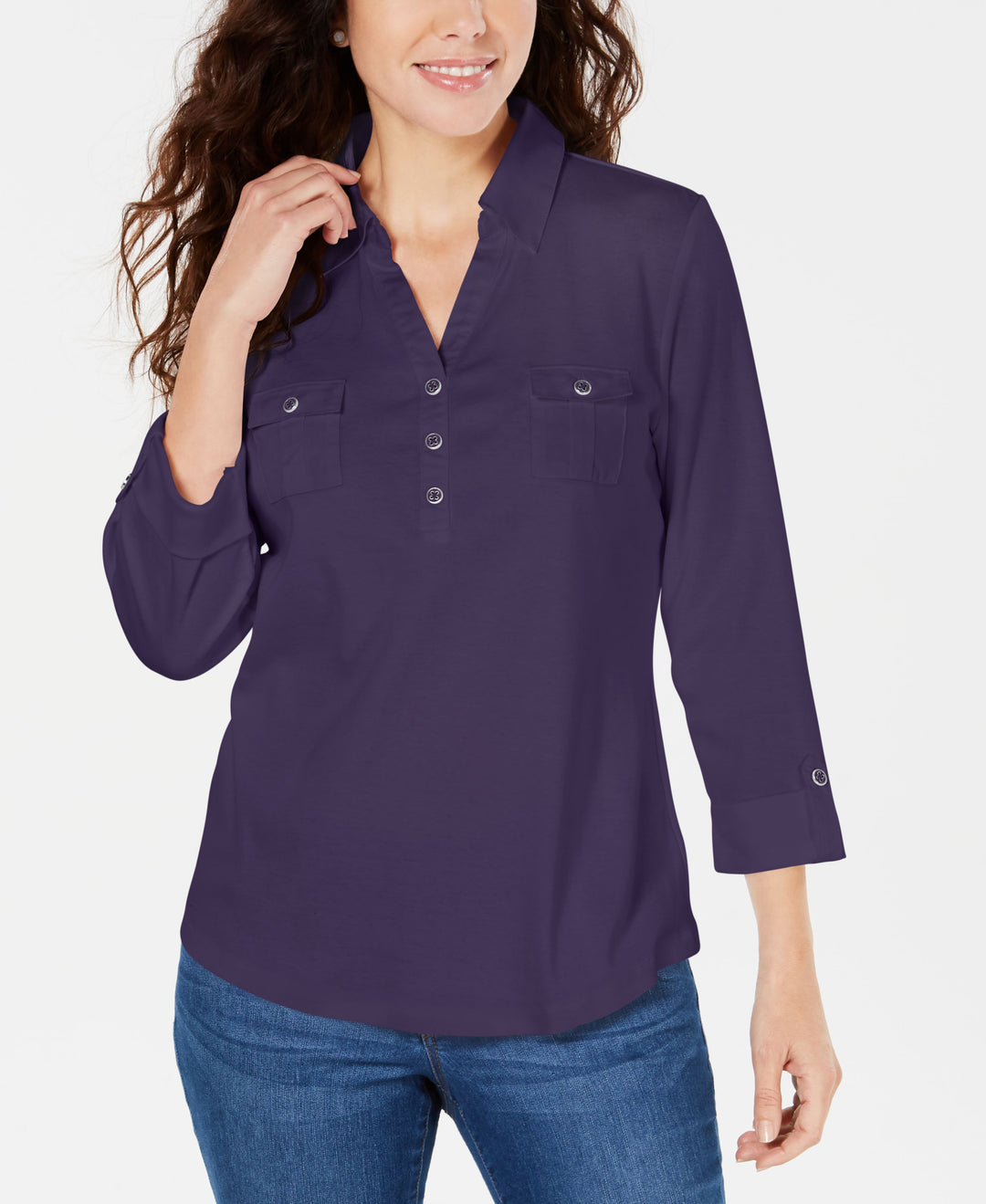Petite Cotton Polo Top