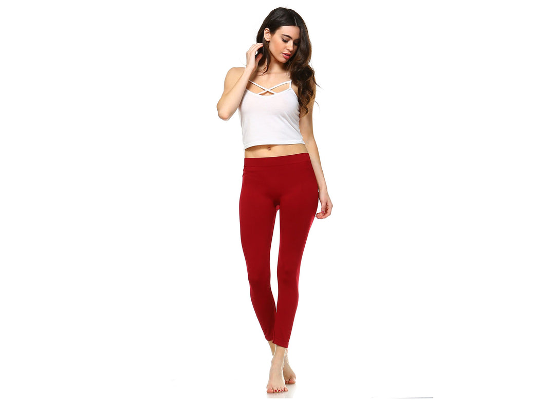 White Mark Solid Leggings