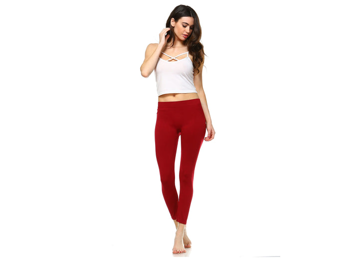 White Mark Solid Leggings