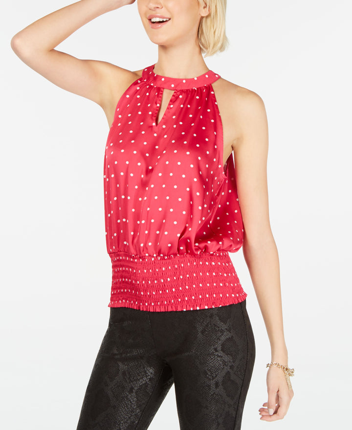 INC Petite Printed Keyhole Halter Top