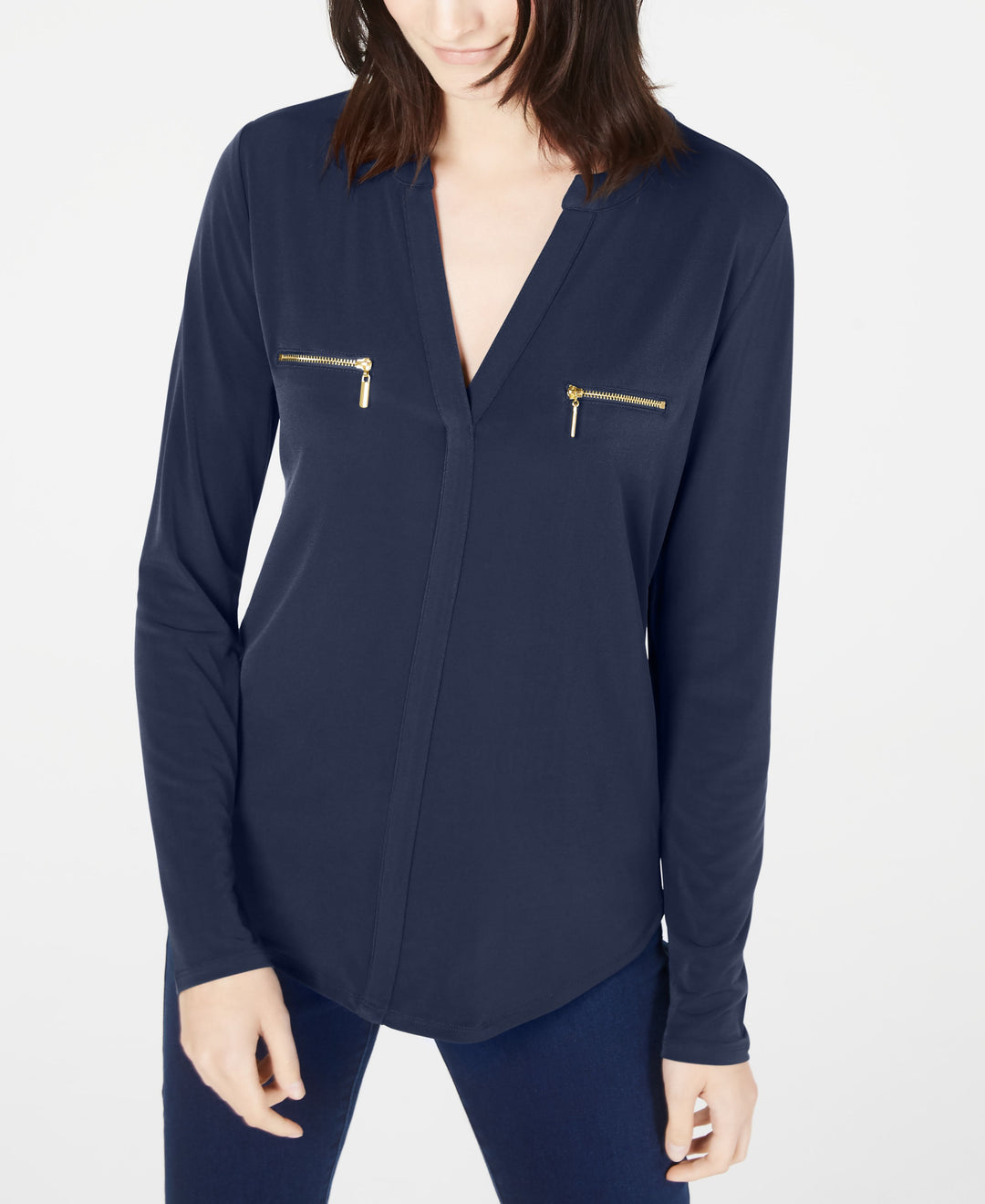 Plus Size Zip-Pocket Top