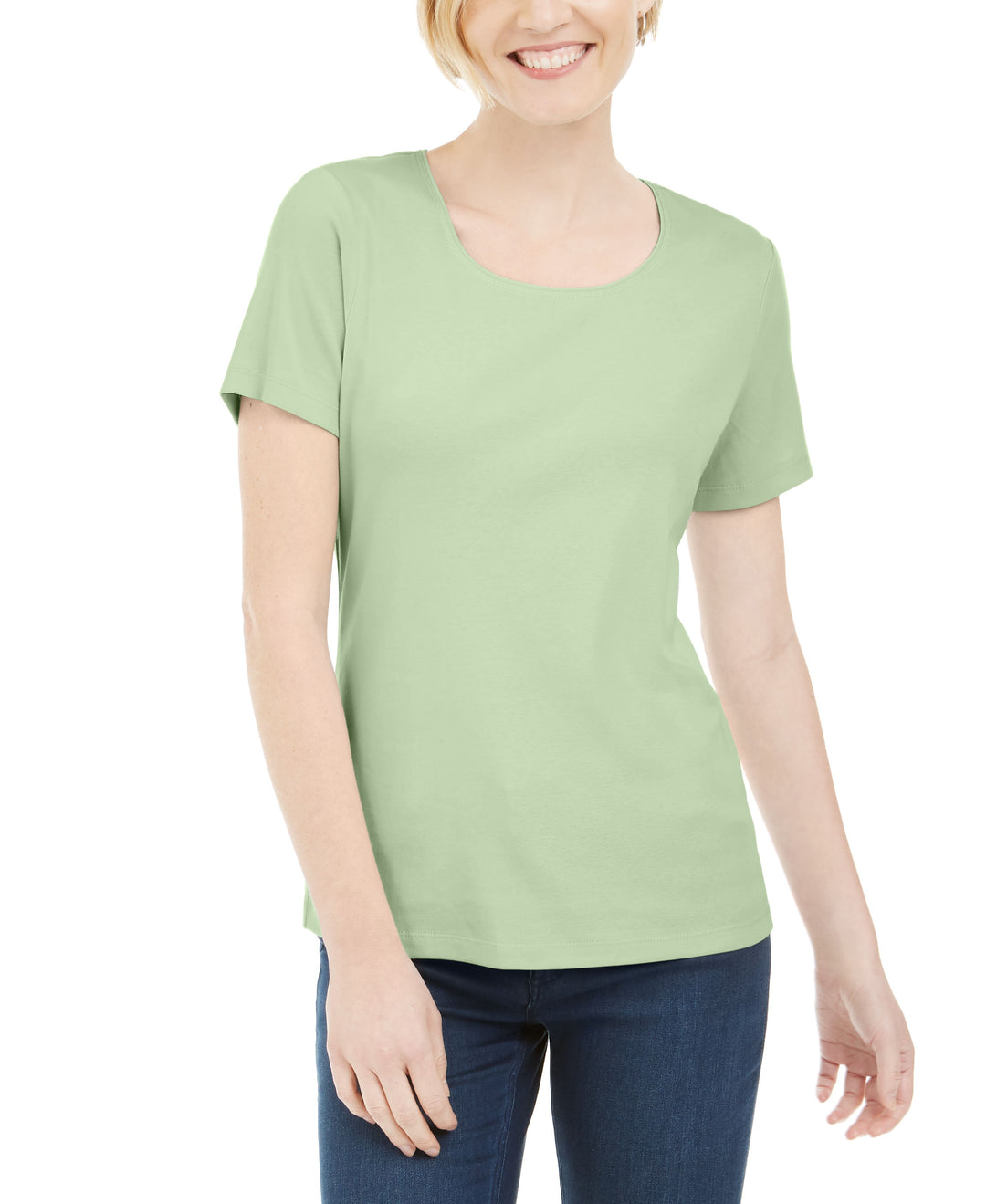 Short Sleeve Scoop Neck Top