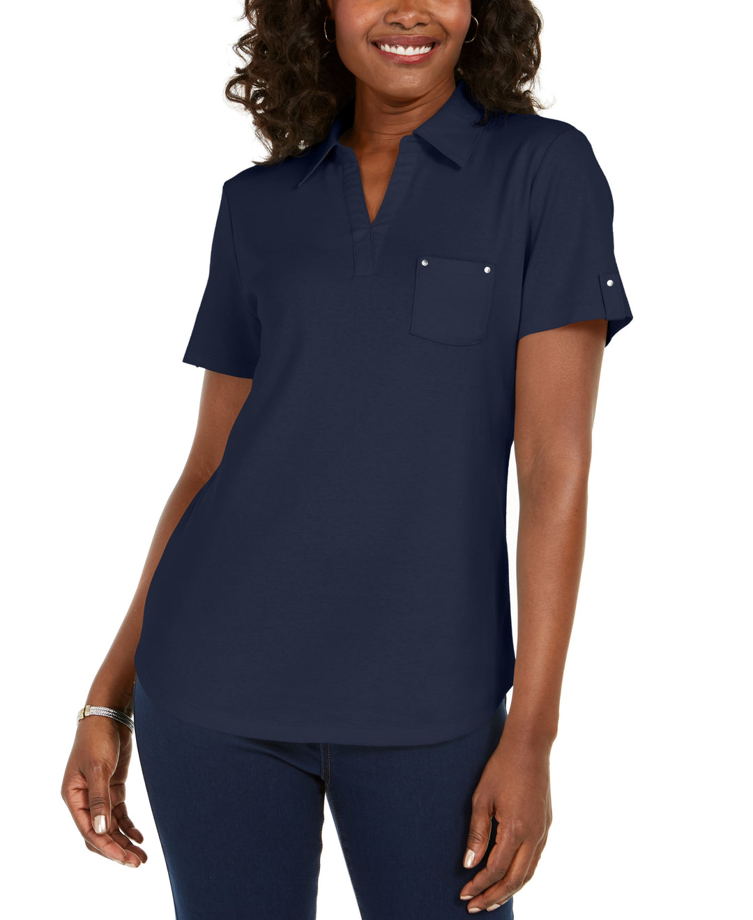 Karen Scott Cotton Polo Shirt