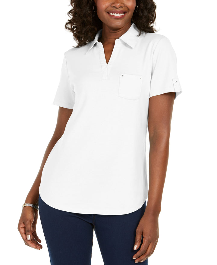 Karen Scott Cotton Polo Shirt