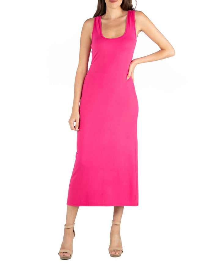 24seven Comfort Apparel Scoop Neck Maxi Dress With Racerback Detail
