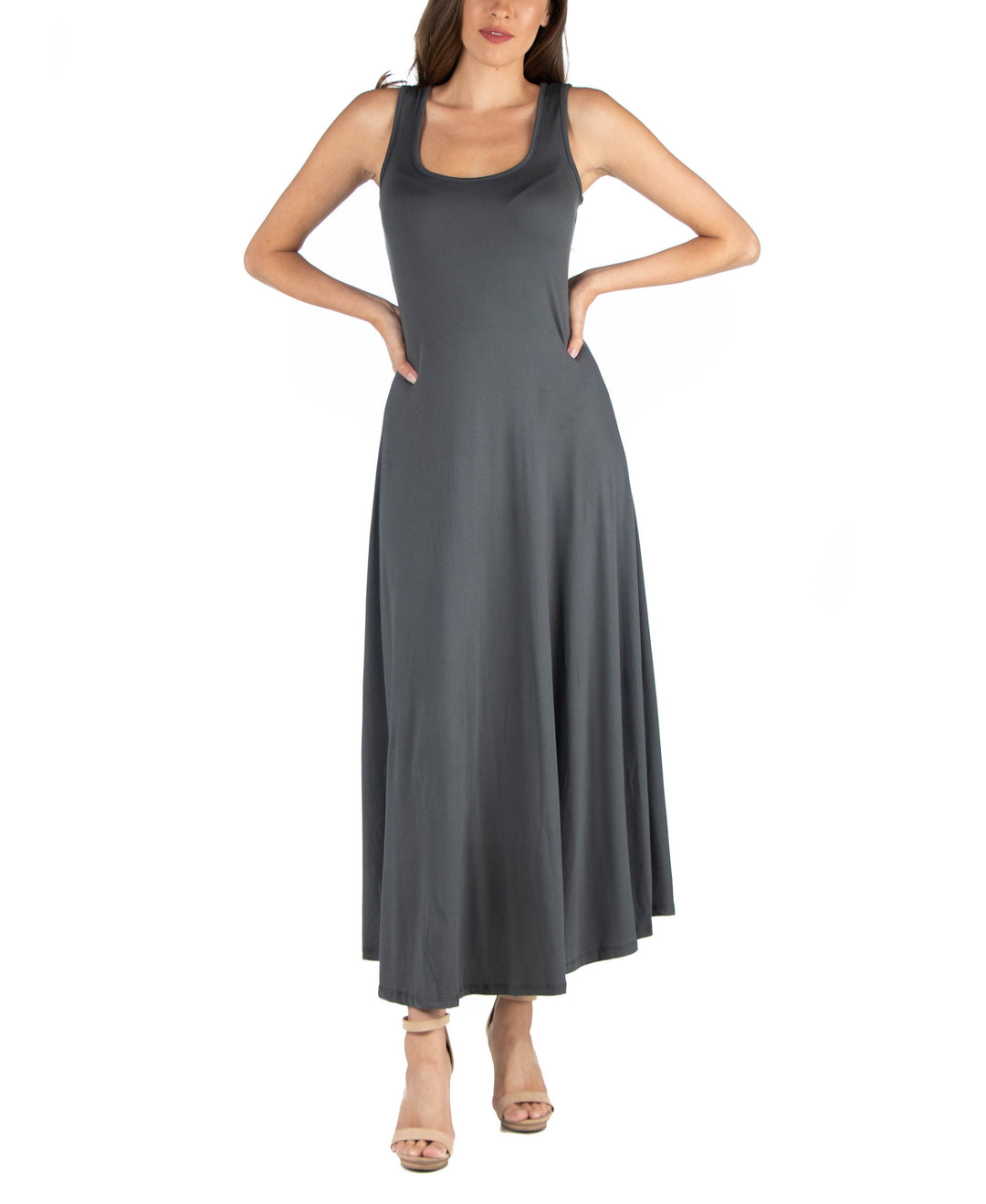 Slim Fit A-Line Sleeveless Maxi Dress