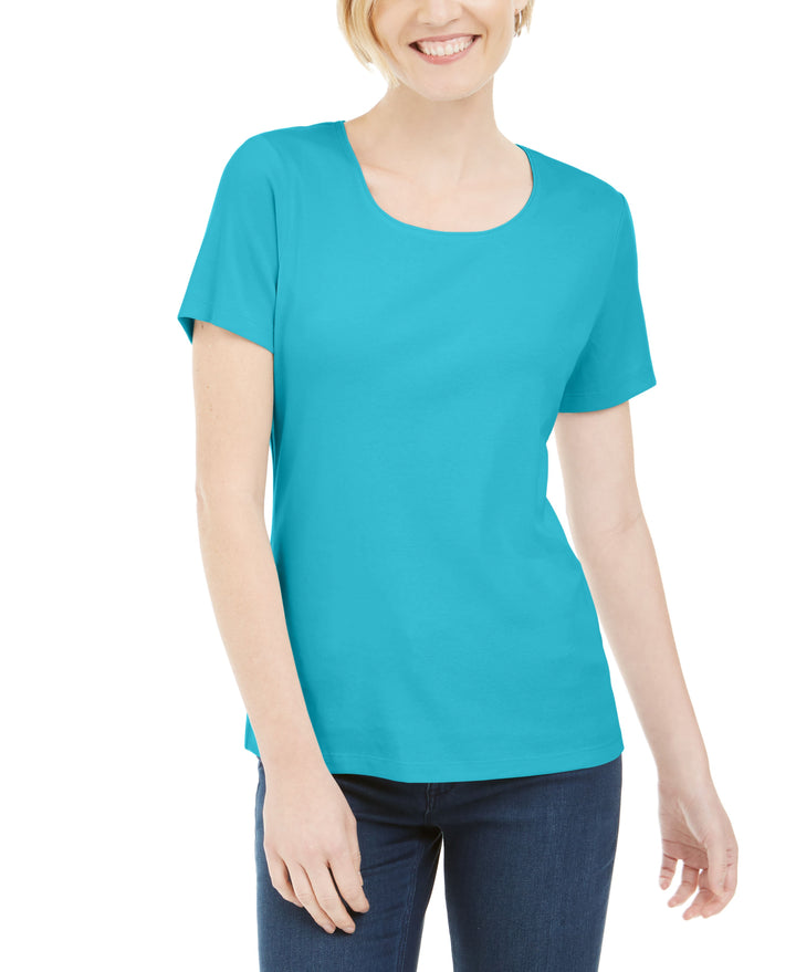 Short Sleeve Scoop Neck Top