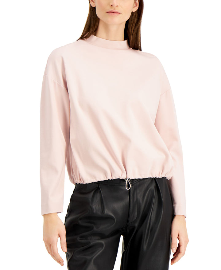 Alfani Mock Neck Bungee Hem Top