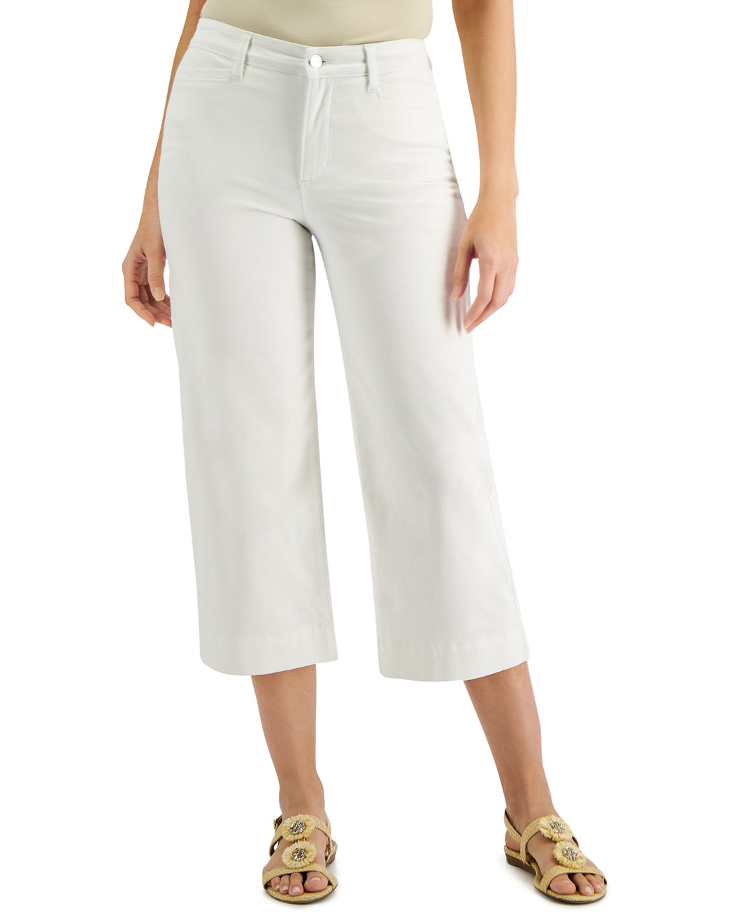 Charter Club Petite Cropped Wide Leg Jeans