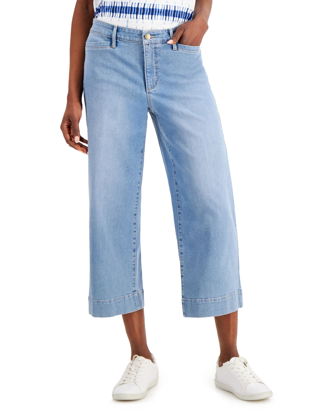 Charter Club Cropped Wide Leg Jeans