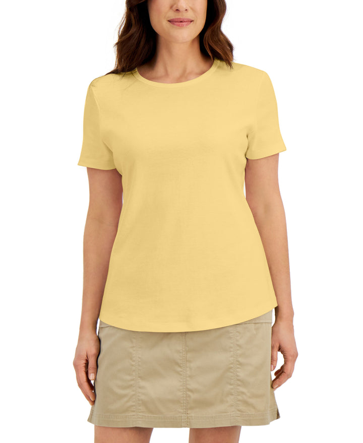 Karen Scott Cotton Short Sleeve Crewneck Top