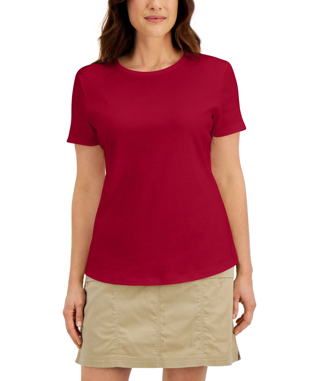 Karen Scott Cotton Short Sleeve Crewneck Top
