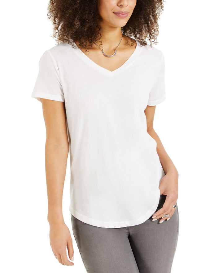 Style & Co Burnout V Neck T-Shirt