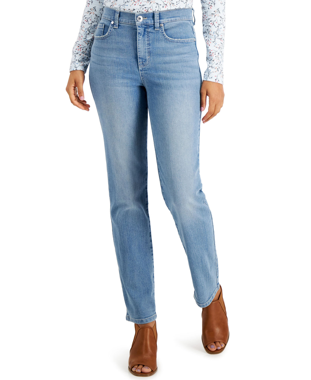 Petite Straight Leg High Rise Jeans