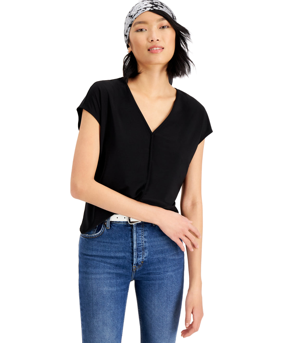 Seamed V-Neck Top