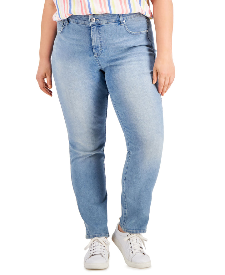 Plus Size High-Rise Straight Jeans