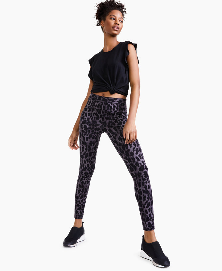 Style & Co Petite Animal-Print Pull-On Leggings