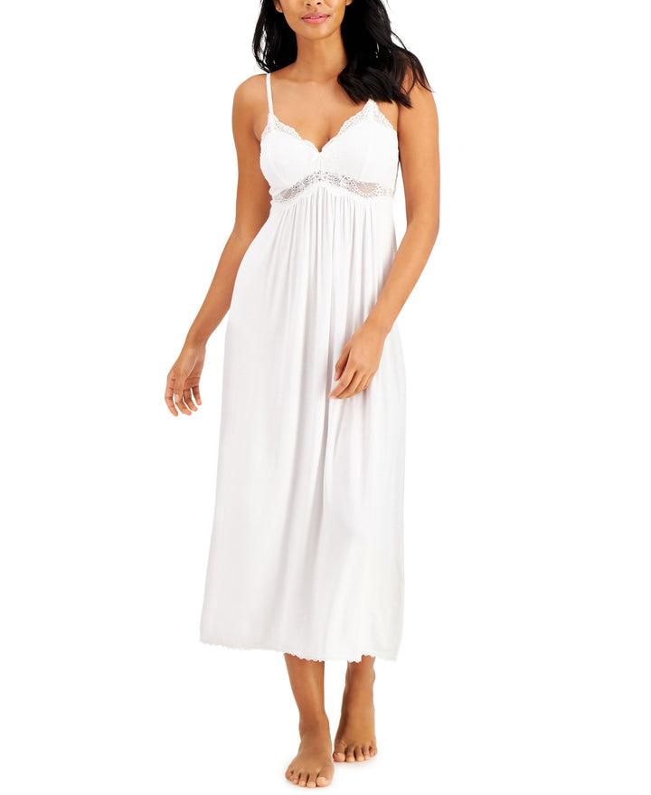 INC International Concepts Knit Lace Cup Long Nightgown