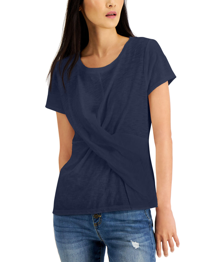 INC International Concepts Womens Twist Front T-Shirt