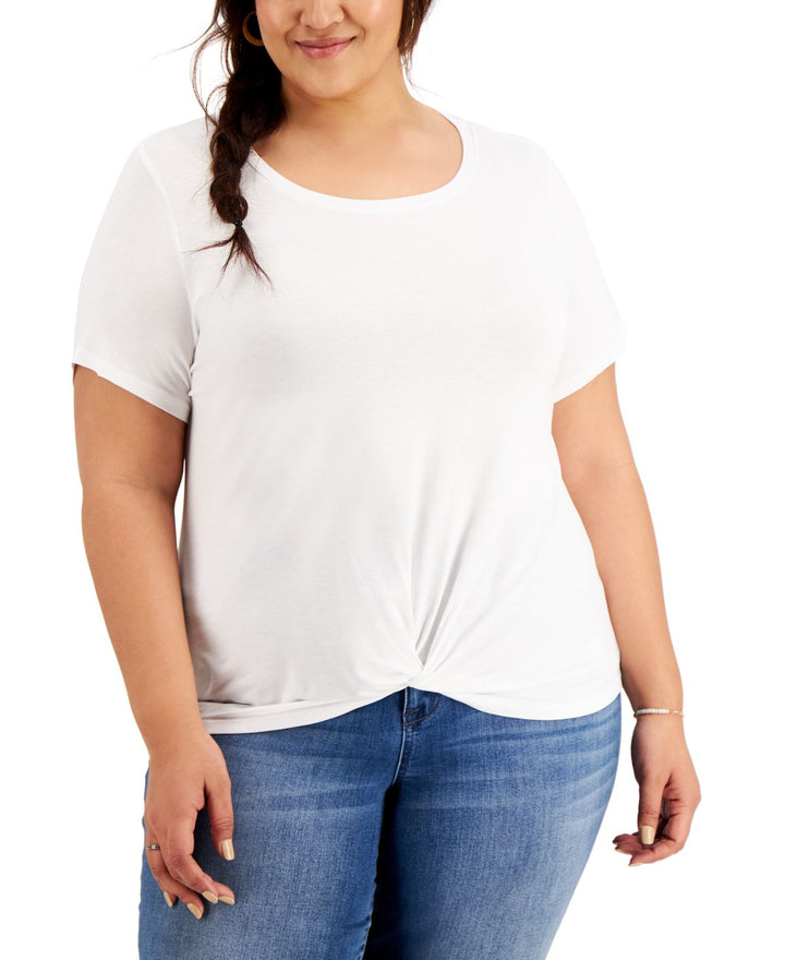 Style & Co Plus Size Twist Hem T-Shirt