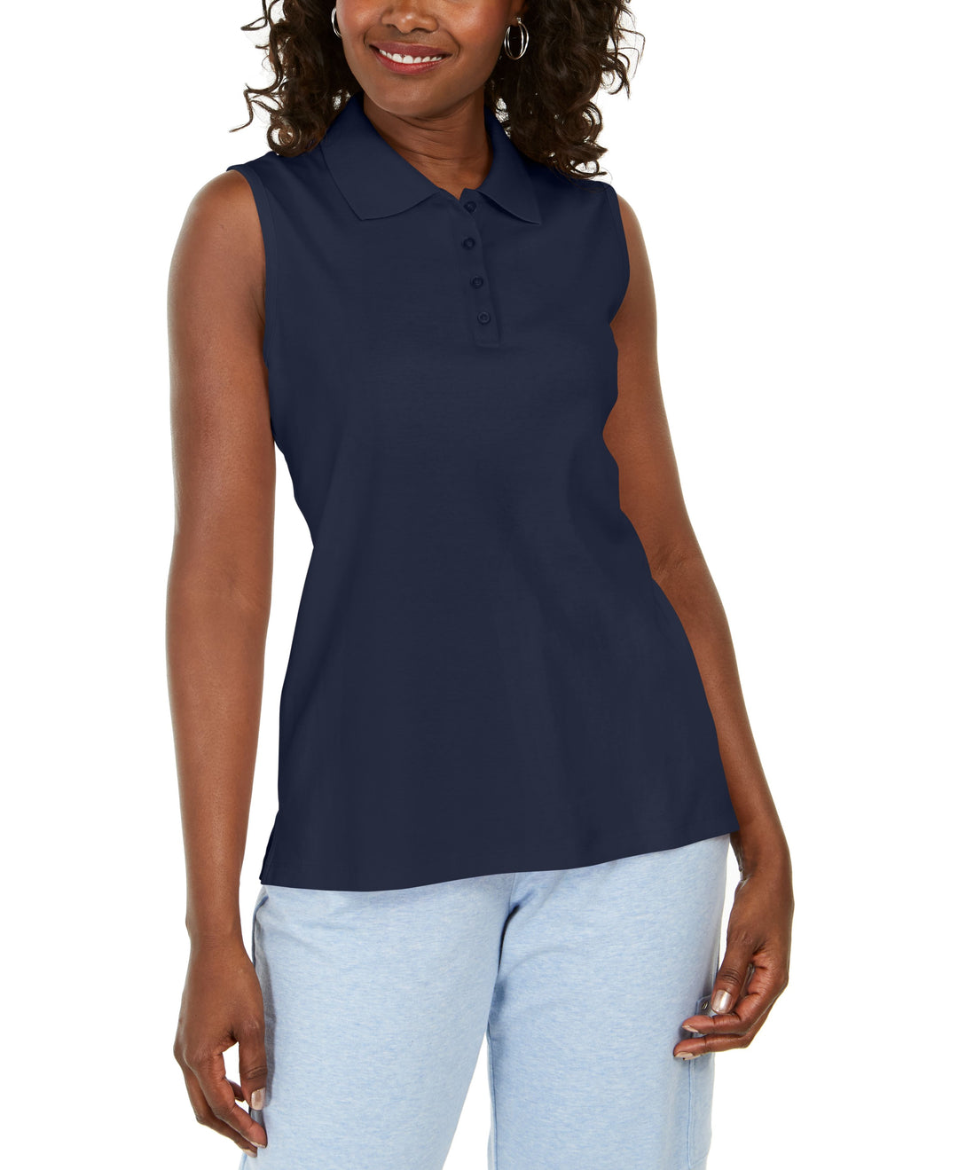 Karen Scott Cotton Polo Shirt