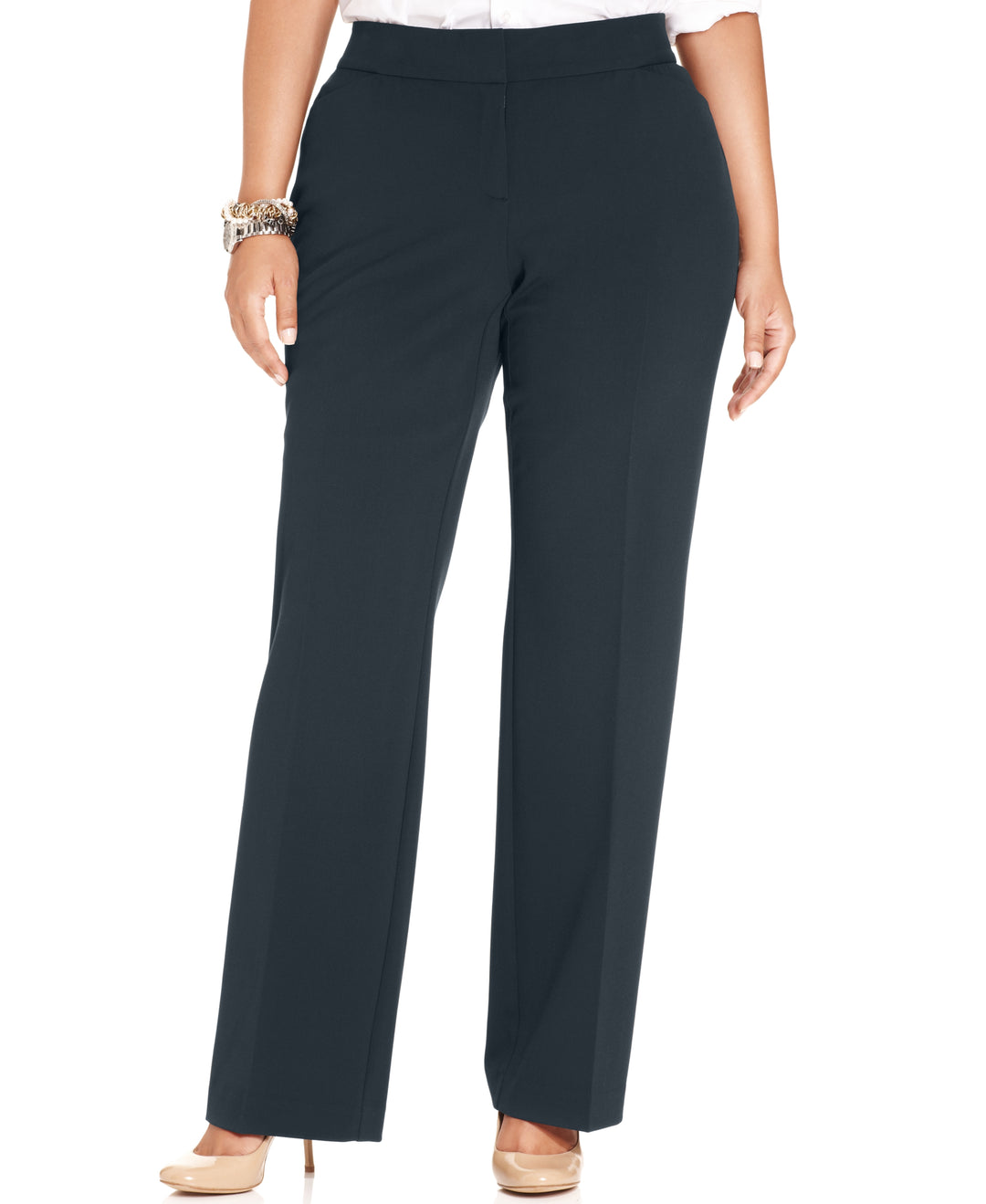 Plus & Petite Plus Size Curvy-Fit Straight-Leg Pants