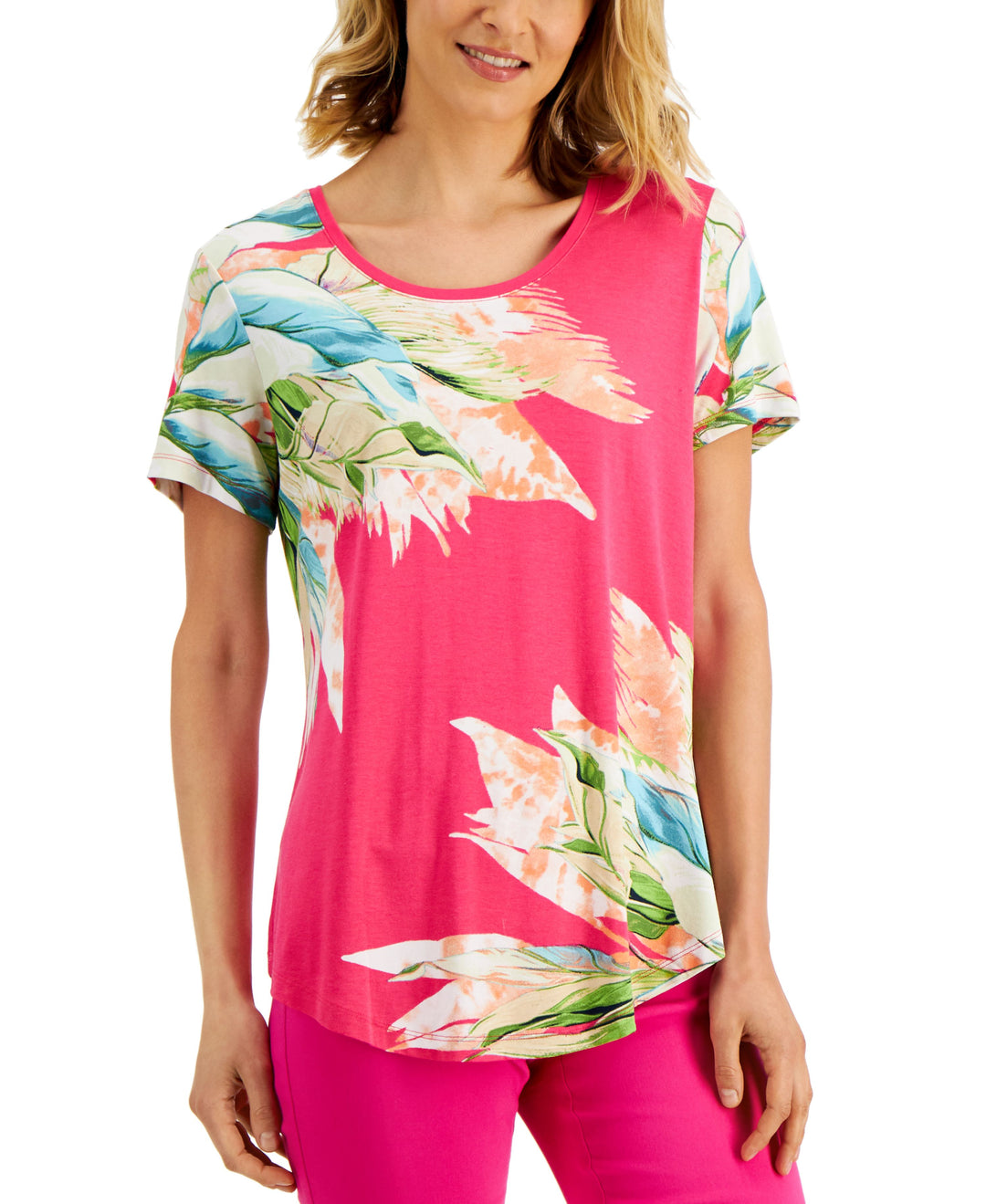 JM Collection Petite Printed Top