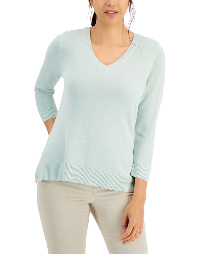 Karen Scott Luxsoft V Neck Sweater