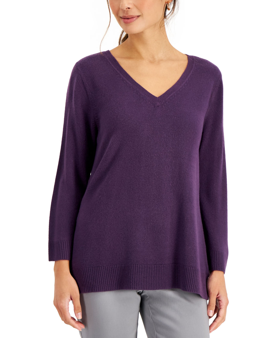 Karen Scott Luxsoft V Neck Sweater