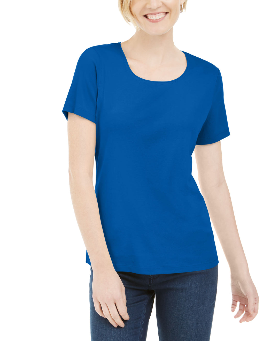 Short Sleeve Scoop Neck Top