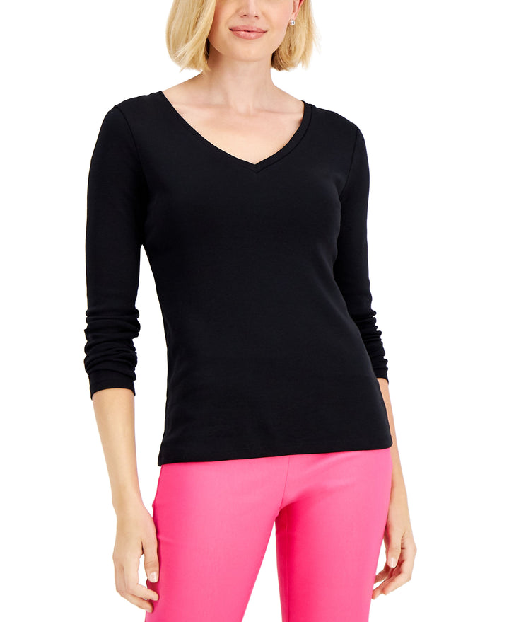 Charter Club Petite V Neck Top