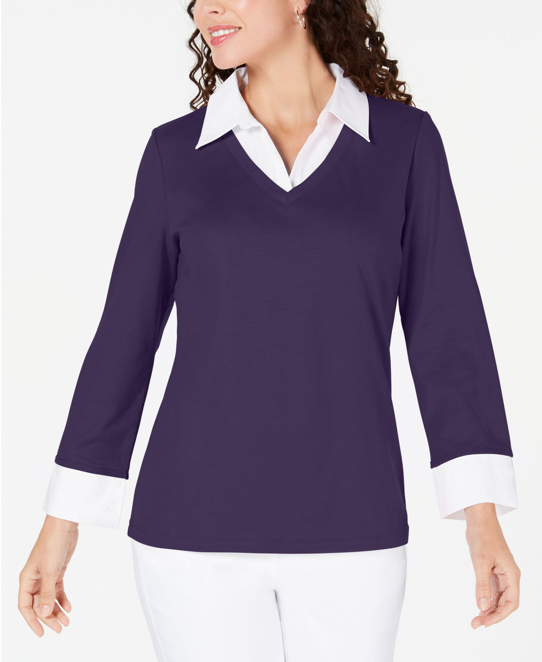 Cotton Layered-Look Woven Top