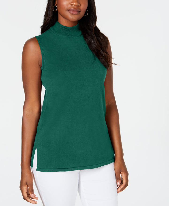Petite Sleeveless Mock Neck Sweater
