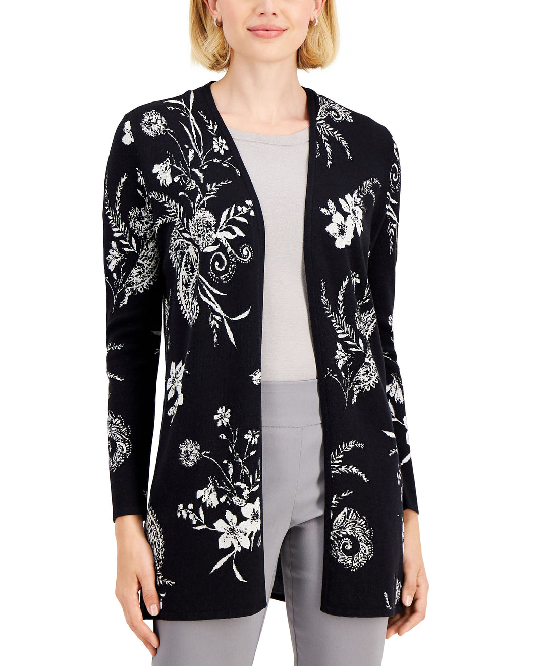 JM Collection Petite Floral Print Cardigan