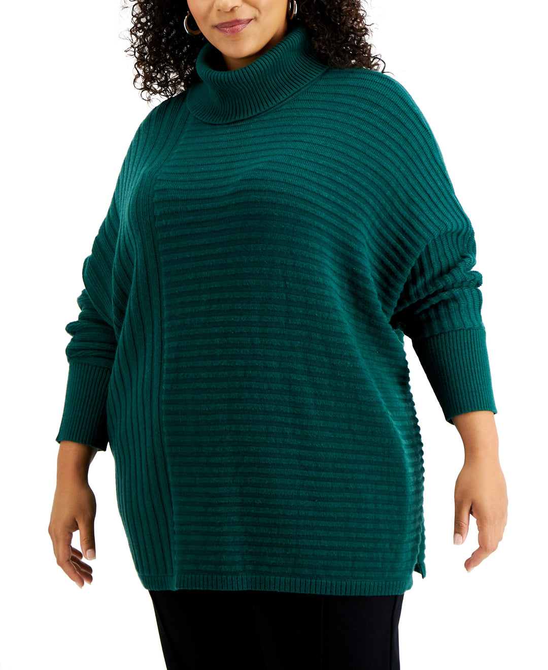 Alfani Plus Size Ribbed Turtleneck Sweater