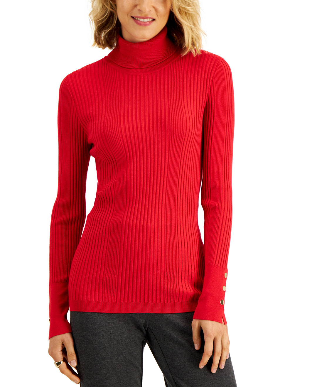 Petite Ribbed Turtleneck Sweater