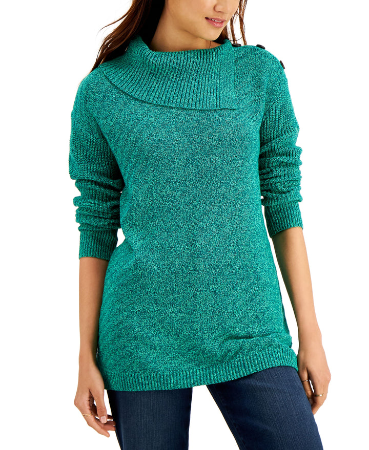 Women's Ribbed Button Tunic Sweater