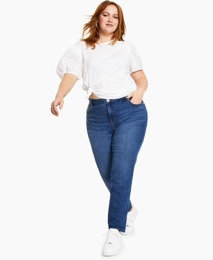 Plus Size High-Rise Straight Jeans