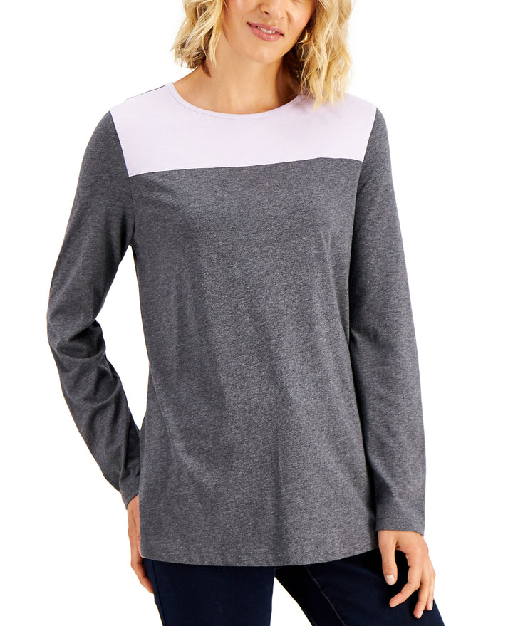 Karen Scott Colorblocked Fleece Tunic