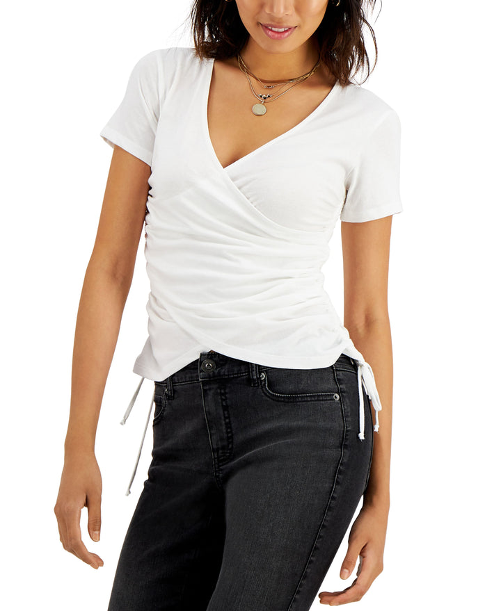 INC International Concepts Surplice Side Tie T-Shirt