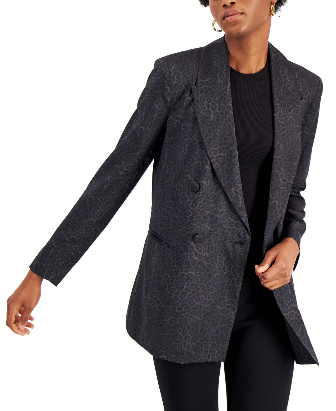 INC International Concepts Petite Printed Satin Blazer
