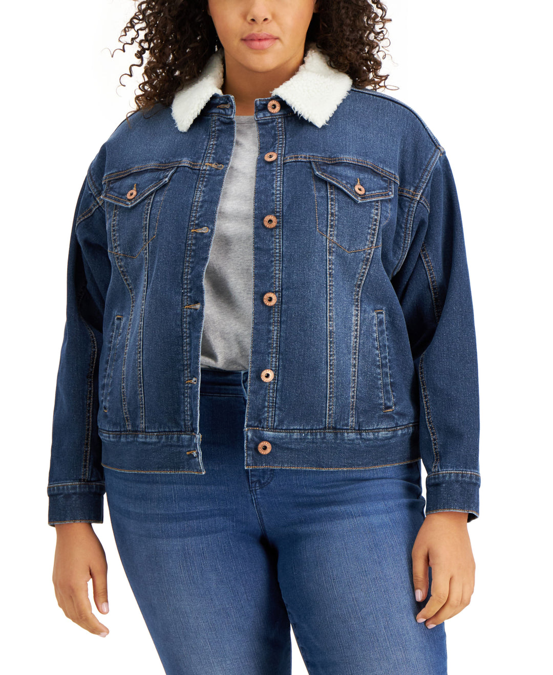 Style & Co Curved Sleeve Denim Jacket