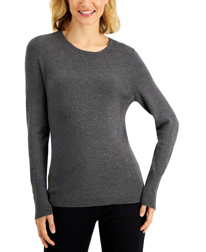 JM Collection Petite Rivet Detail Sweater