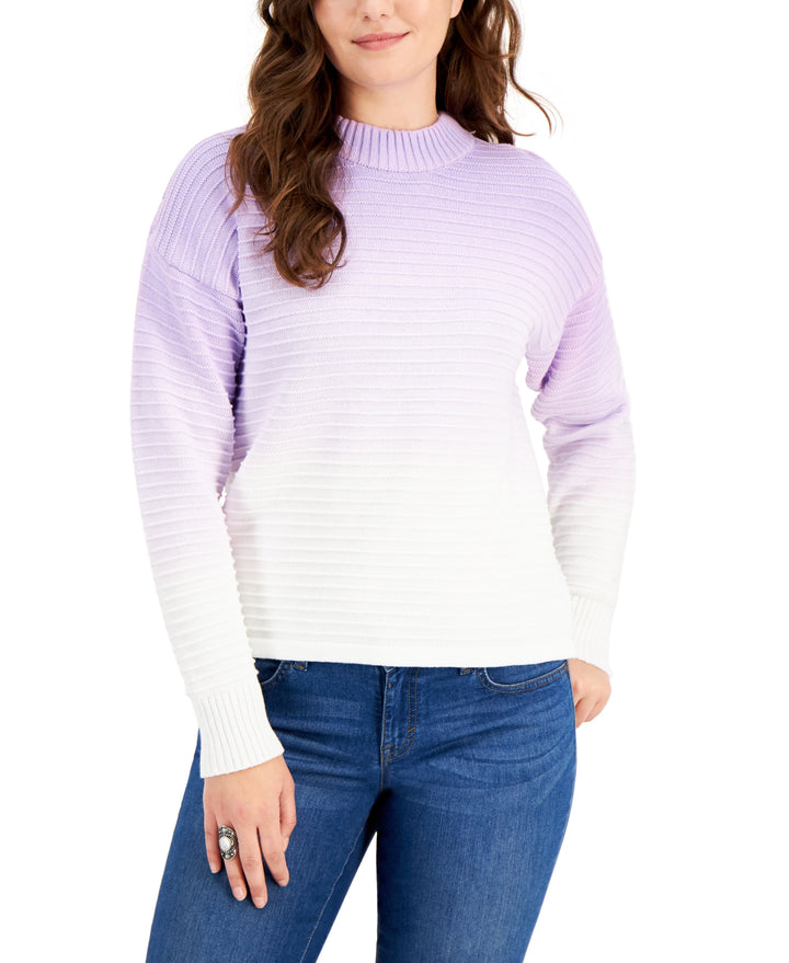 Style & Co Ombre Cotton Pullover Sweater