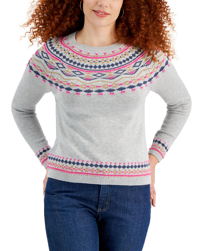 Style & Co Fair Isle Crewneck Sweater