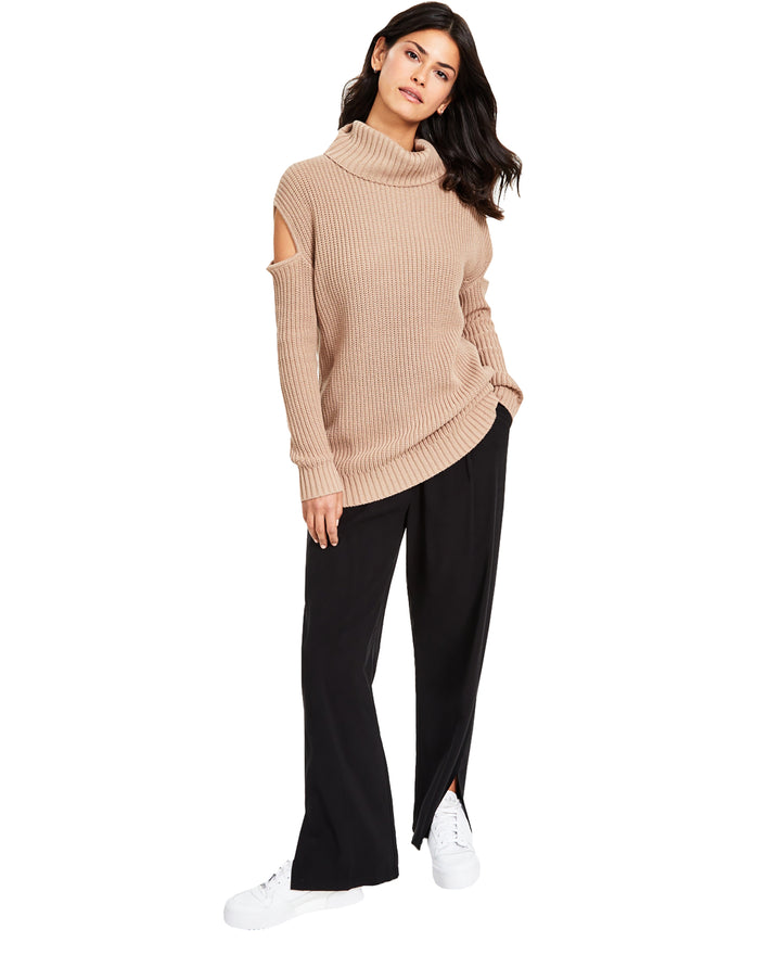 Women's Turtleneck Cutout Sweater