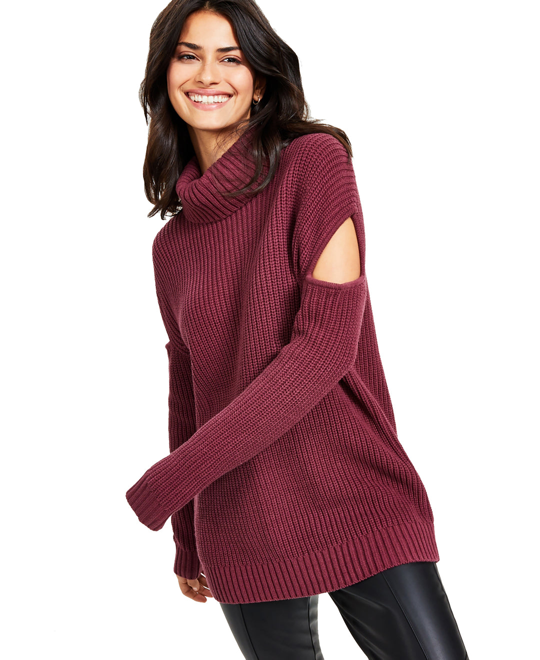 Women's Turtleneck Cutout Sweater